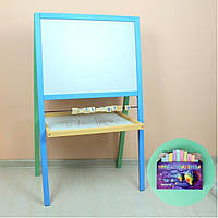Мольберт кольоровий двосторонній магнітний з полицею