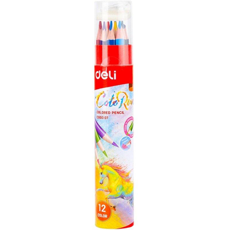 Олівці кольорові DELI EC00307 12 кол в тубі