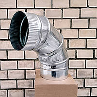 Відвід 90° для круглих каналів Ø250 мм з оцинкованої сталі