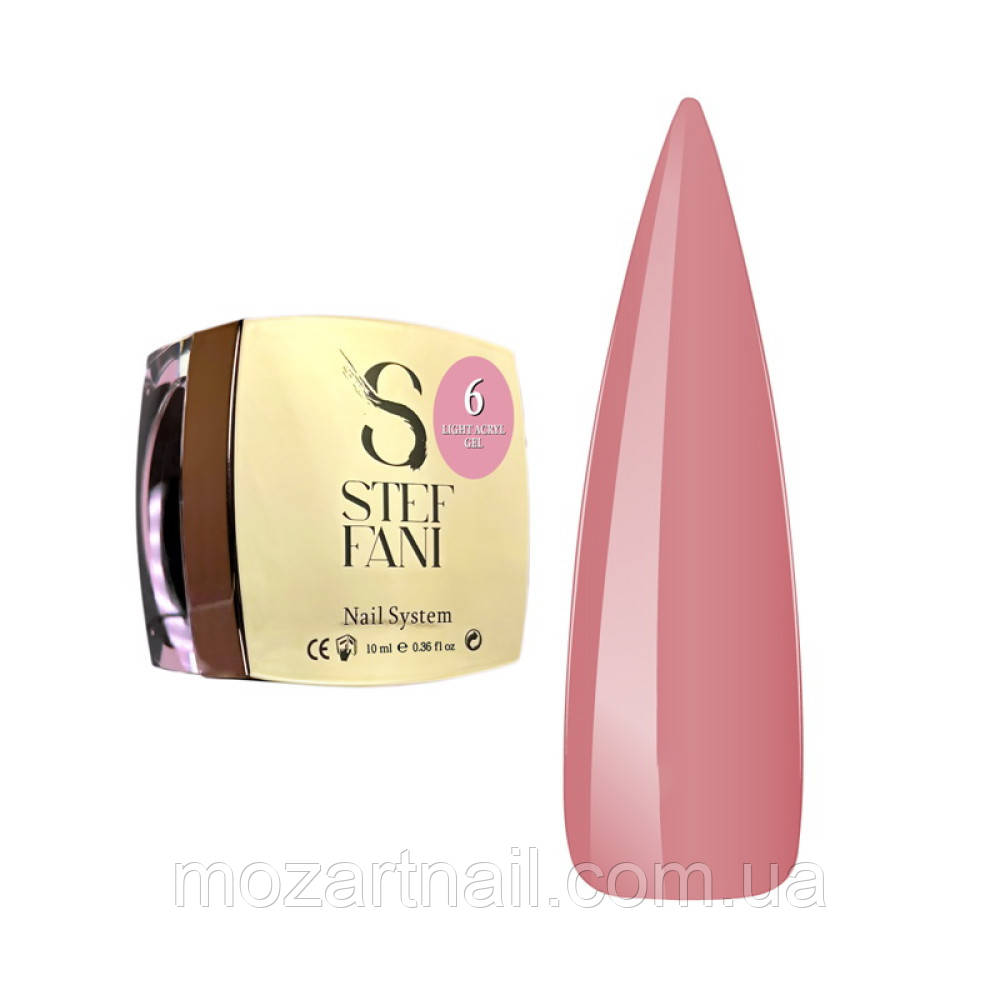 Рідкий акригель Steffani Light Acryl Gel для зміцнення нігтів 06 (рожевий), 10ml