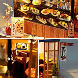Румбокс Суші-ресторан Sushi Restaurant DIY Book Nook Kit Інтер'єрний конструктор TD-35, фото 9