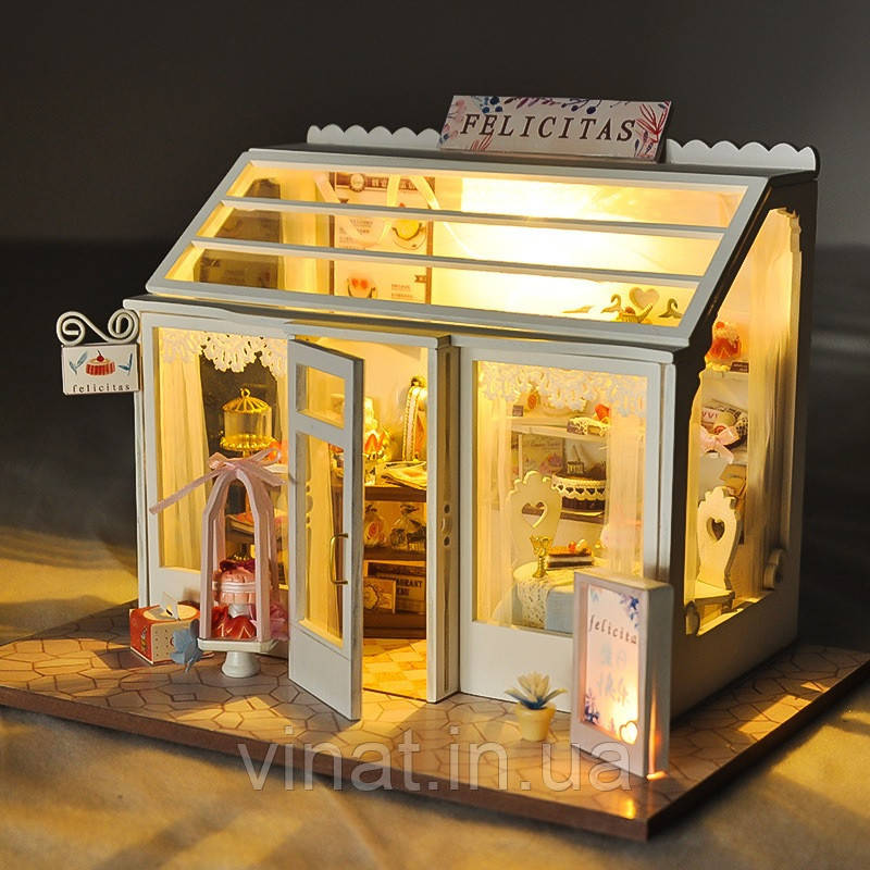 Румбокс Кондитерська Щастя Cake Shop DIY Book Nook Kit Інтер'єрний конструктор TD-25