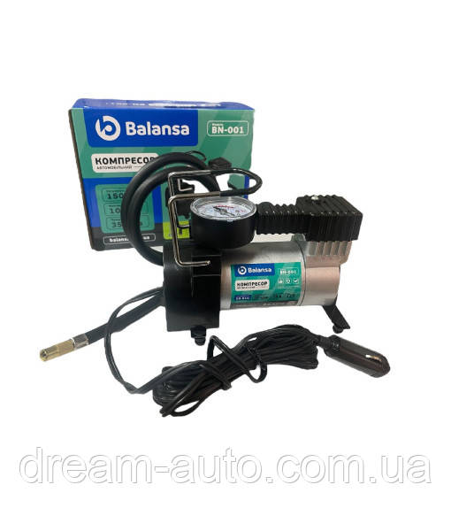 Компресор 150 ВТ 10 атм 35л 1 м шнур прикурювач 3м сумка BN-001, фото 1