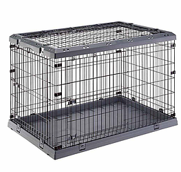 Ferplast (Ферпласт) Superior 120 складана клітка для великих собак до 50 кг, 118x77x82,5 см (сірий)