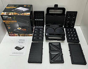 Мультимейкер, вафельниця, бутербродниця, гриль 8в1 2200 Вт Zepline ZP-808 мультипекар