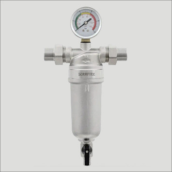 Самопромивний фільтр з манометром RMHF02 3/4" для гарячої води, фото 1
