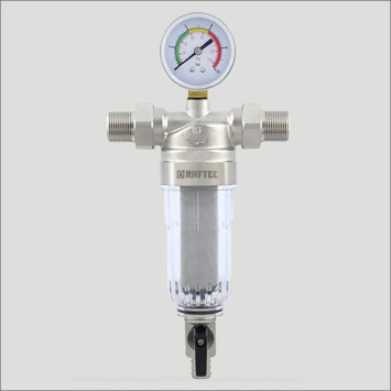 Самопромивний фільтр з манометром RMCF01 1/2" для холодної води, фото 1