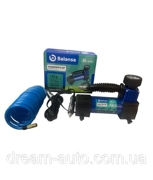 Компресор 150ВТ/10атм/35л шланг спіраль,що знімається 3м шнур прикуриватель 3м сумка BN-122, фото 1