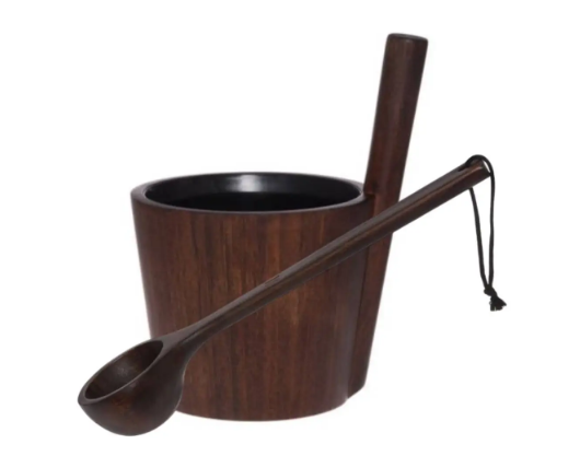 Набір шайка + черпак Rento, термобамбук для лазні та сауни