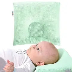 Ортопедична подушка для новонароджених від 6-18міс Maxi, 25х26х8 д. 9см м`ята PAPAELLA