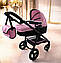 Коляска для ляльки з сумкою 9696 Carrello рожева, max висота ручки 80 см, фото 6