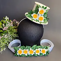 Обруч нарцис, обруч нарциса, обруч з нарцисами, костюм нарциса, капелюшок на обручі