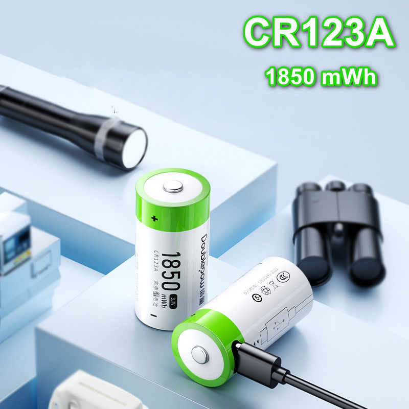 Батарейка акумуляторна Doublepow Li-lon 16340 CR123A 1850 mWh з зарядкою Type-C