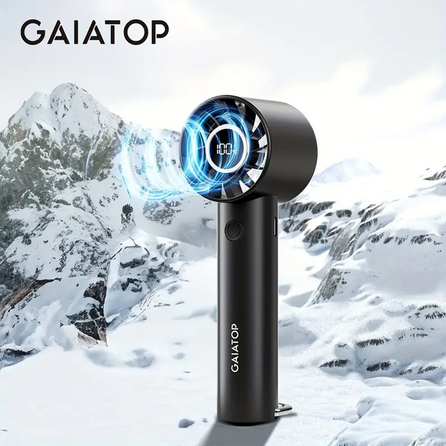 Компактний акумуляторний міні-вентилятор Gaiatop USB з дісплеєм та ліхтарем HF-01
