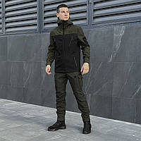 Куртка та штани костюм чоловічий soft shell на флісі демісезонний осінній зимовий Static хакі