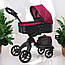 Коляска класична для ляльки з сумкою Carrello 9631, металева, висота ручки - 75 см, бордова, фото 7