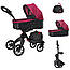 Коляска класична для ляльки з сумкою Carrello 9631, металева, висота ручки - 75 см, бордова, фото 8