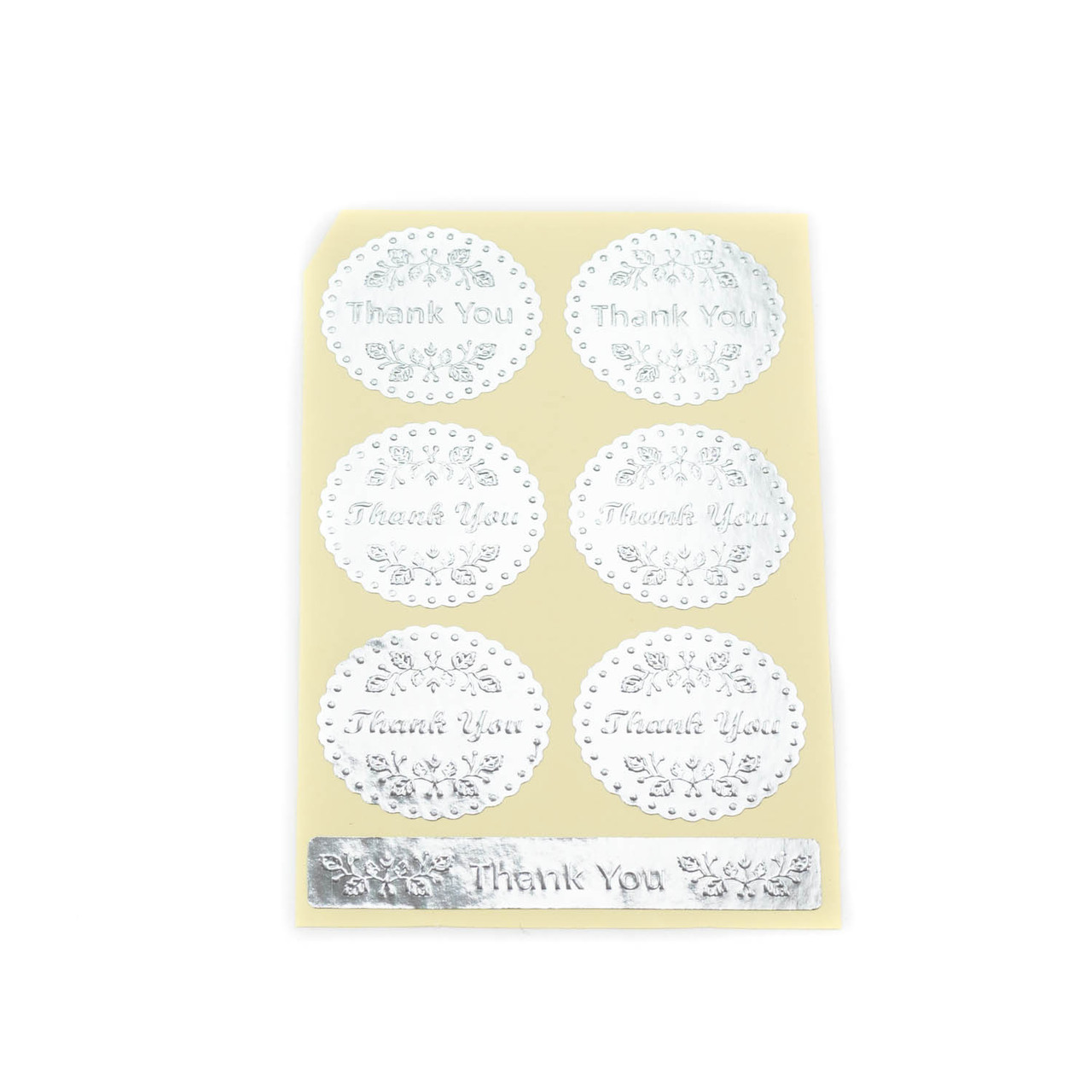 Наклейки "Thank You" Срібло 1 лист 7 наклейок NKL063
