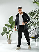 Чоловічий спортивний костюм антрацит із чорним