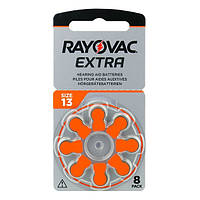 Батарейки RAYOVAK Extra Aavanced Zinc air 1,4V  ZA13 (310mAH) (8шт)