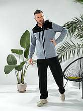 Чоловічий спортивний костюм сірий із чорним