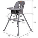 Стілець для годуваня Kidwell Eatan 4в1 Wood Grey, фото 11