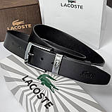 Чоловічий ремінь Lacoste із натуральної шкіри (986) чорний, фото 3