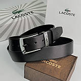Чоловічий ремінь Lacoste із натуральної шкіри (986) чорний, фото 5