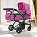 Коляска для ляльки з сумкою 9651 Carrello малинова, max висота перекидної ручки 65 см, фото 3