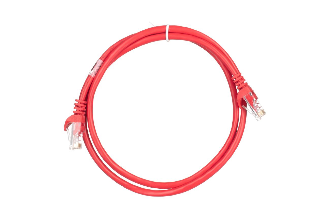 Патч-корд 2E САТ 5e, UTP, 1м, 26AWG, RJ45, 7/0.16, Cu, PVC, червоний, фото 1
