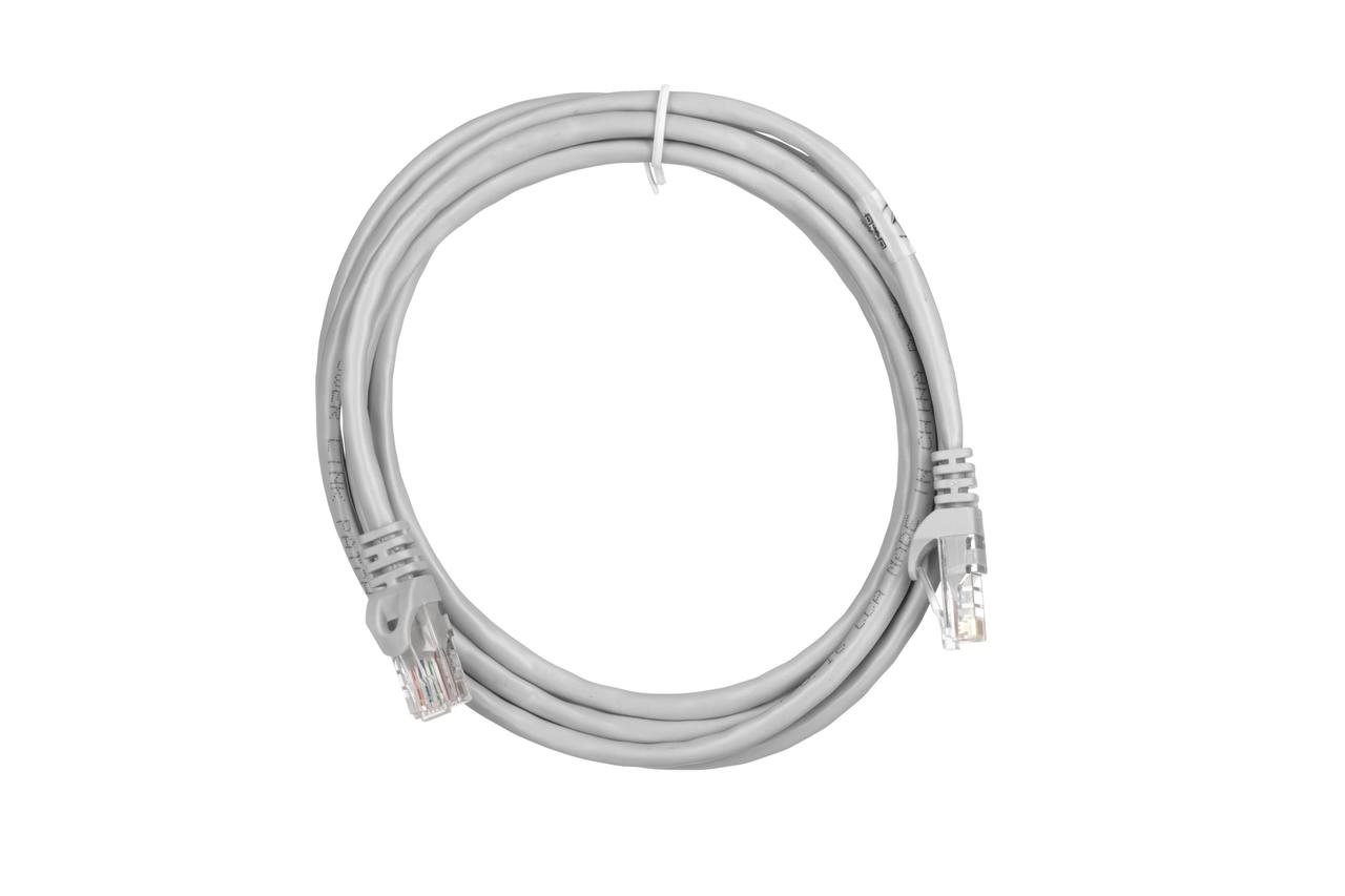 Патч-корд 2E САТ 5e, UTP, 2.20м, 26AWG, RJ45, 7/0.16, CCA, PVC, сірий, фото 1