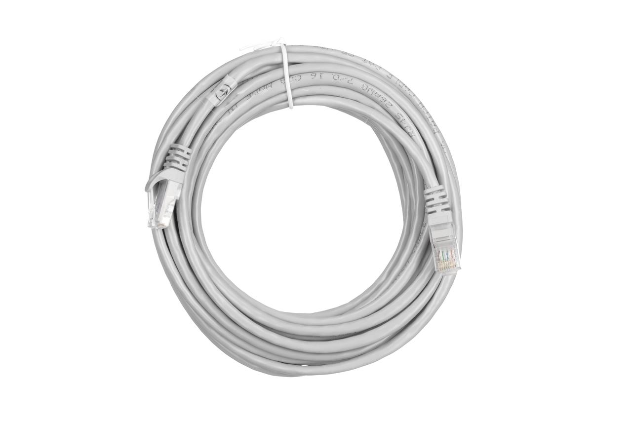 Патч-корд 2E САТ 5e, UTP, 6м, 26AWG, RJ45, 7/0.16, CCA, PVC, сірий, фото 1