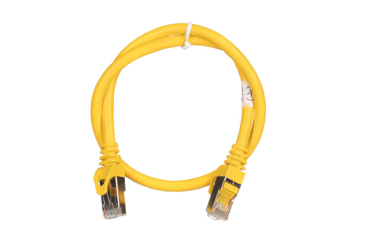 Патч-корд 2E САТ 6, S-FTP, 0.50м, 26AWG, RJ45, 7/0.16, Cu, PVC, жовтий, фото 1