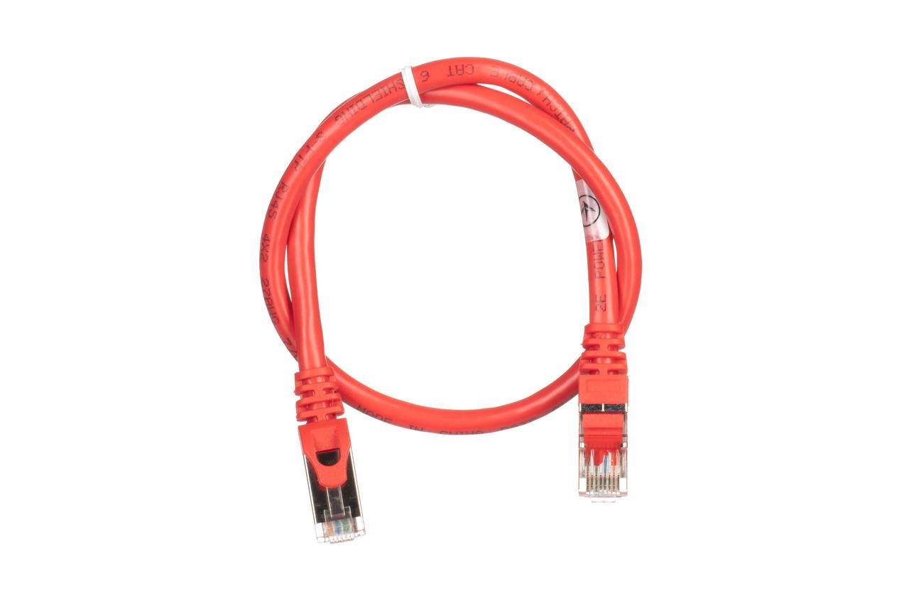 Патч-корд 2E САТ 6, S-FTP, 0.50м, 26AWG, RJ45, 7/0.16, Cu, PVC, червоний, фото 1