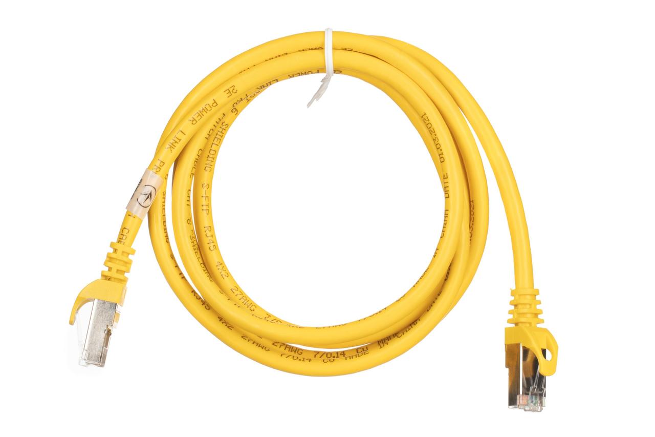 Патч-корд 2E САТ 6, S-FTP, 1.50м, 26AWG, RJ45, 7/0.16, Cu, PVC, жовтий, фото 1