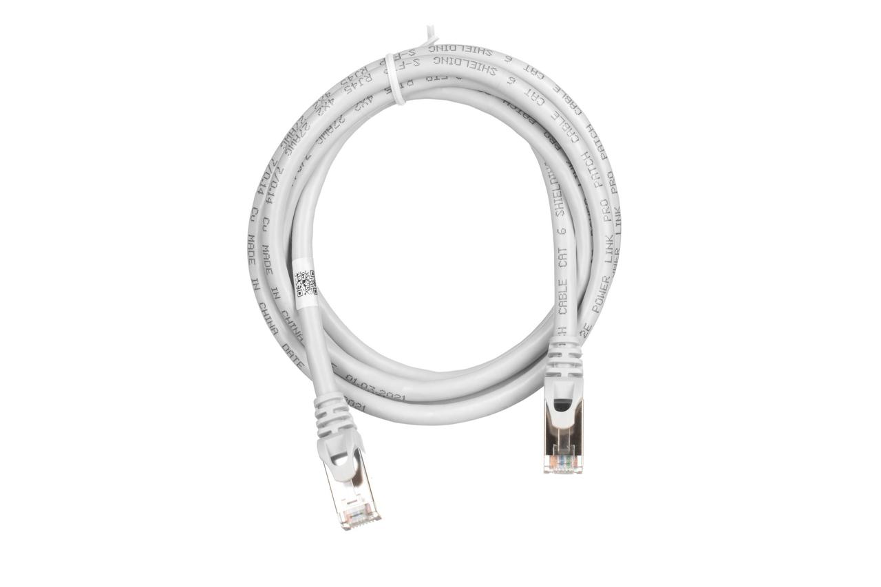 Патч-корд 2E САТ 6, S-FTP, 1.50м, 26AWG, RJ45, 7/0.16, Cu, PVC, сірий, фото 1