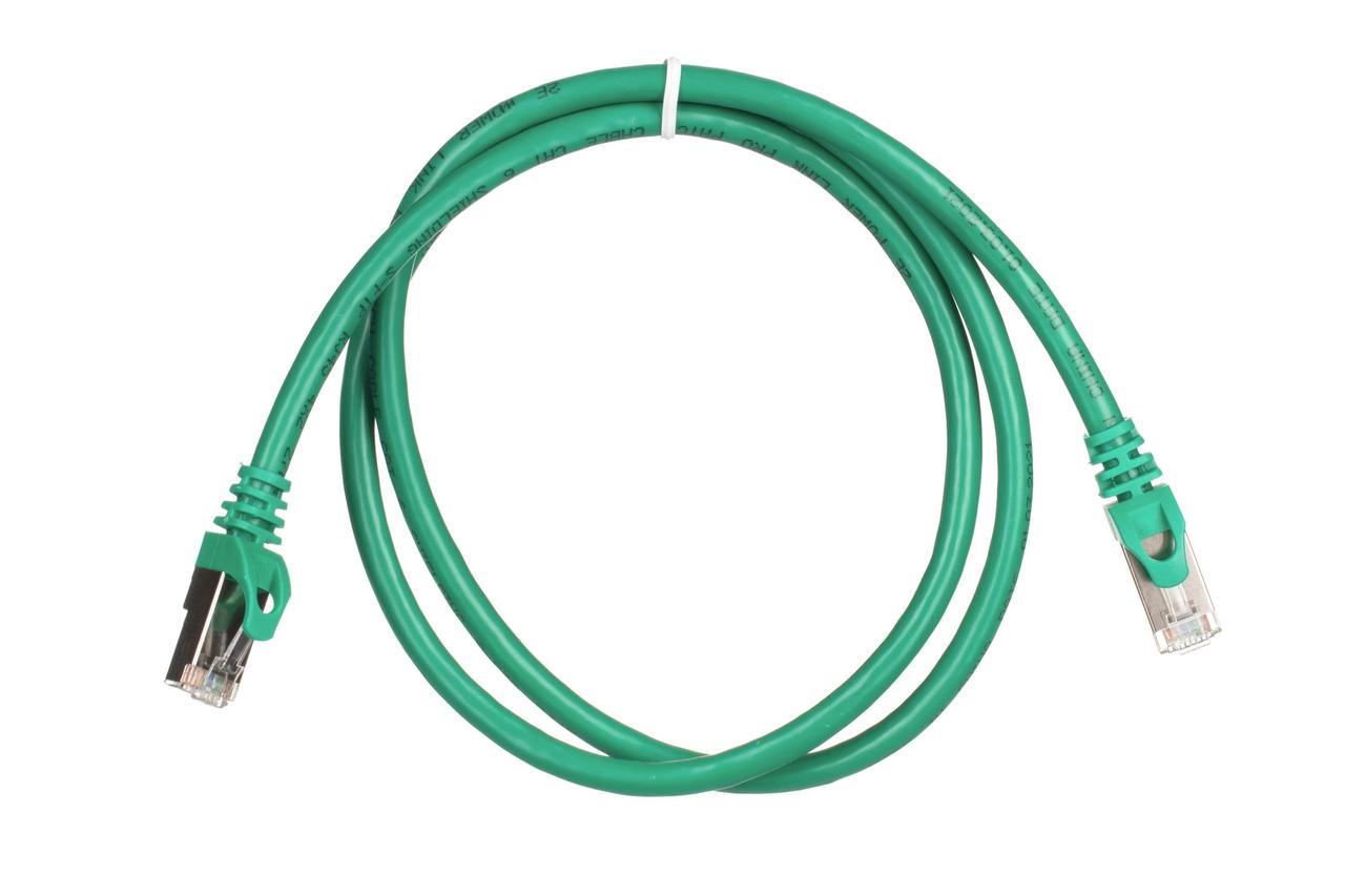 Патч-корд 2E САТ 6, S-FTP, 1м, 26AWG, RJ45, 7/0.16, Cu, PVC, зелений, фото 1