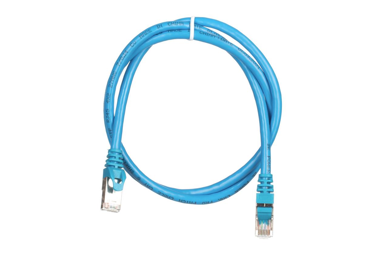 Патч-корд 2E САТ 6, S-FTP, 1м, 26AWG, RJ45, 7/0.16, Cu, PVC, синій, фото 1