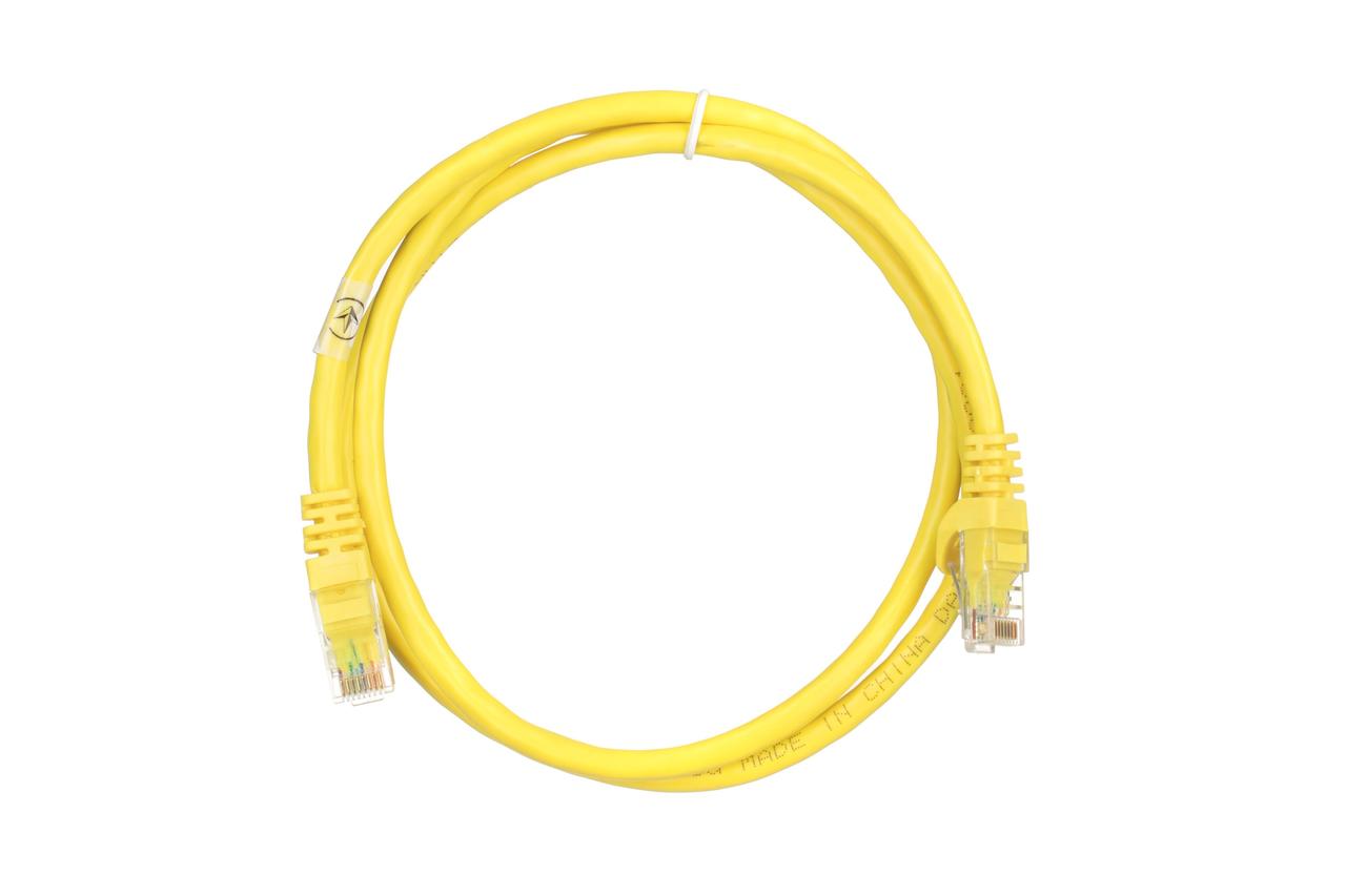 Патч-корд 2E САТ 6, UTP, 1м, 26AWG, RJ45, 7/0.16, Cu, PVC, жовтий, фото 1