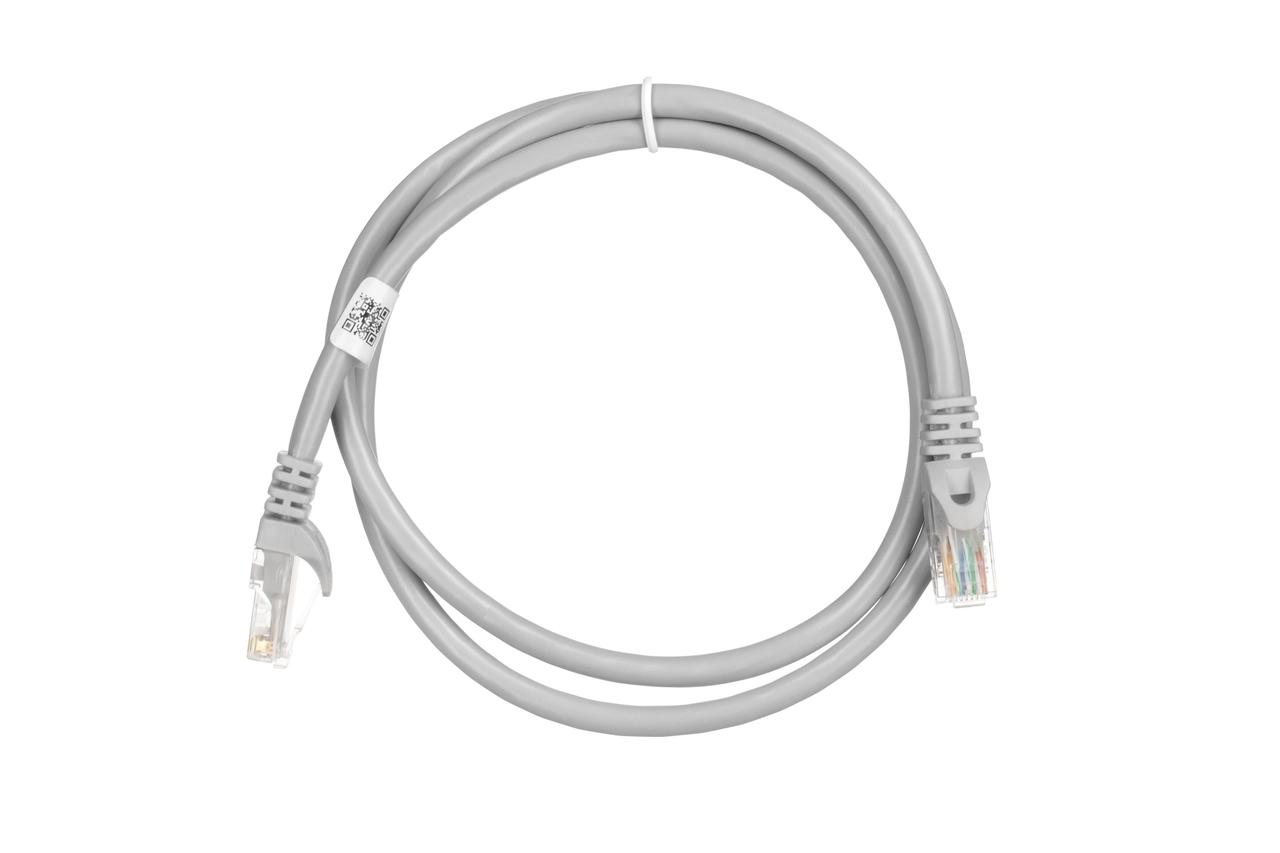 Патч-корд 2E САТ 6, UTP, 1м, 26AWG, RJ45, 7/0.16, Cu, PVC, сірий, фото 1