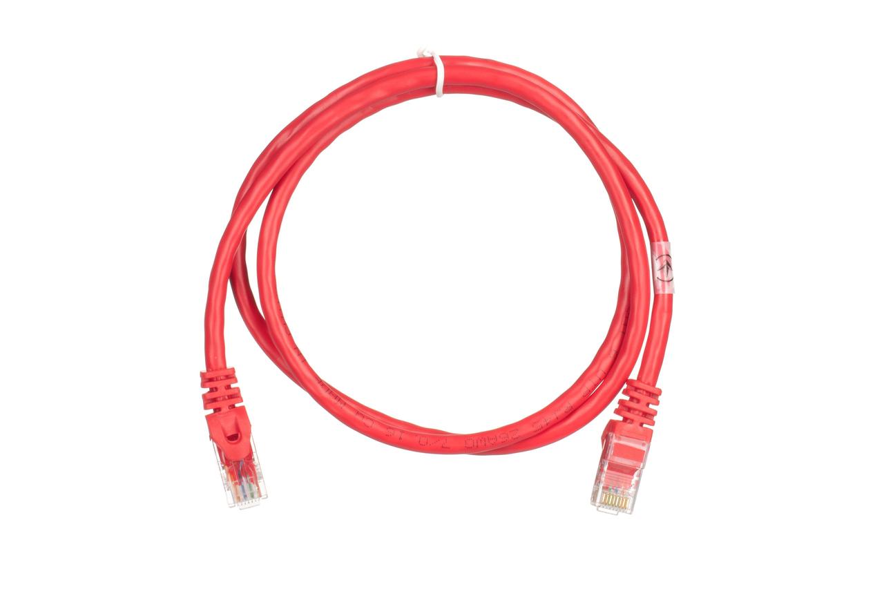 Патч-корд 2E САТ 6, UTP, 1м, 26AWG, RJ45, 7/0.16, Cu, PVC, червоний, фото 1
