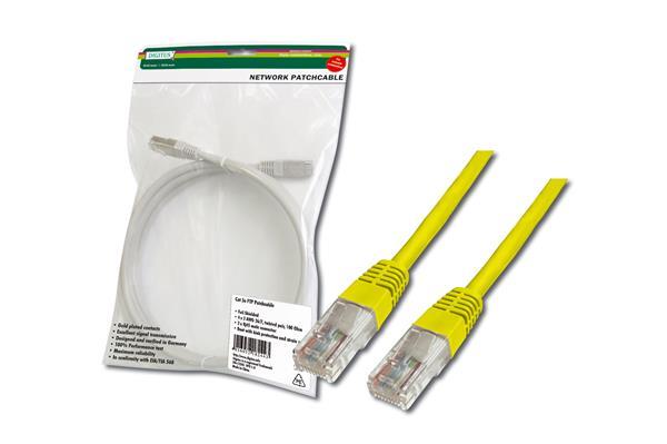 Патч-корд DIGITUS CAT 5e UTP, 3м, AWG 26/7, Cu, PVC, жовтий, фото 1