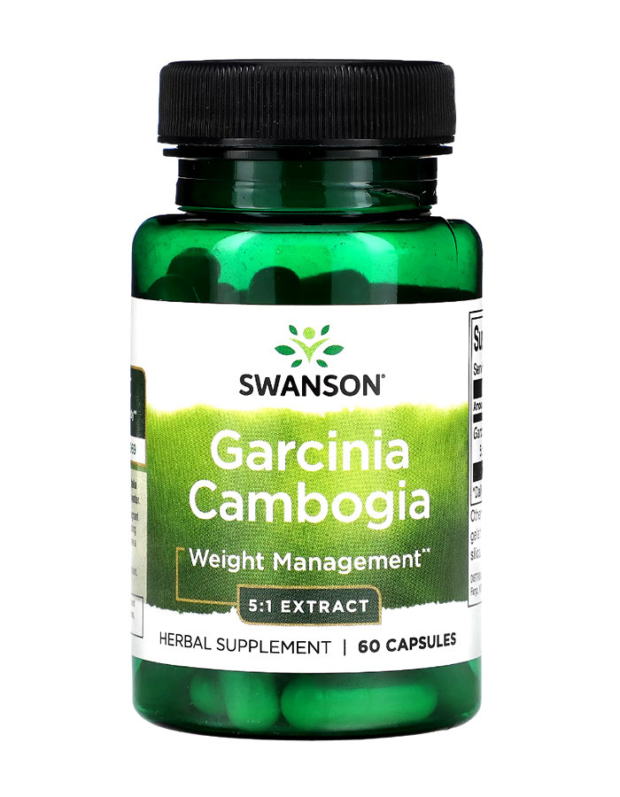 Екстракт гарцинії камбоджійської 80 мг Swanson Garcinia Cambogia Extract 5:1 60 капс США