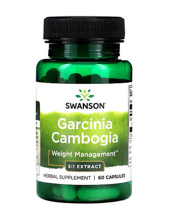 Екстракт гарцинії камбоджійської 80 мг Swanson Garcinia Cambogia Extract 5:1 60 капс США, фото 1