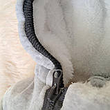 Демісезонний комбінезон Левеня для новонароджених, велюровий на махрі, сірий, фото 2