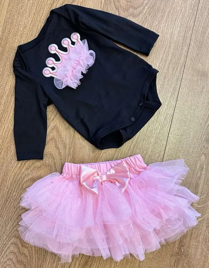 Одяг для ляльки (born, reborn) заввишки 55-60см. Бодік, спідниця. BB2, фото 1