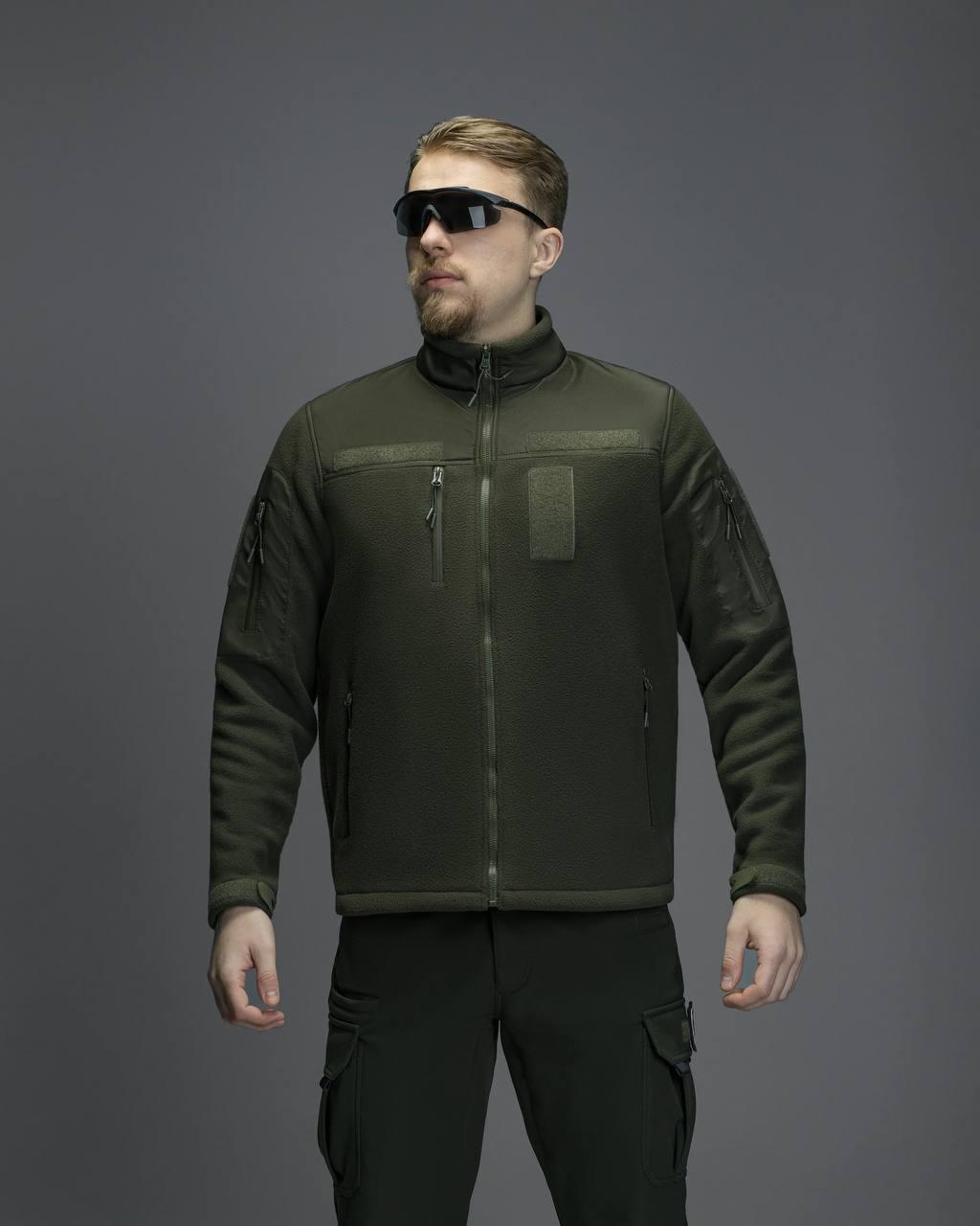 Кофта флісова IceGuard хакі, фліска чоловіча олива