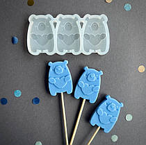 Силиконовый молд для леденцов "Мішка з сердечком 2"