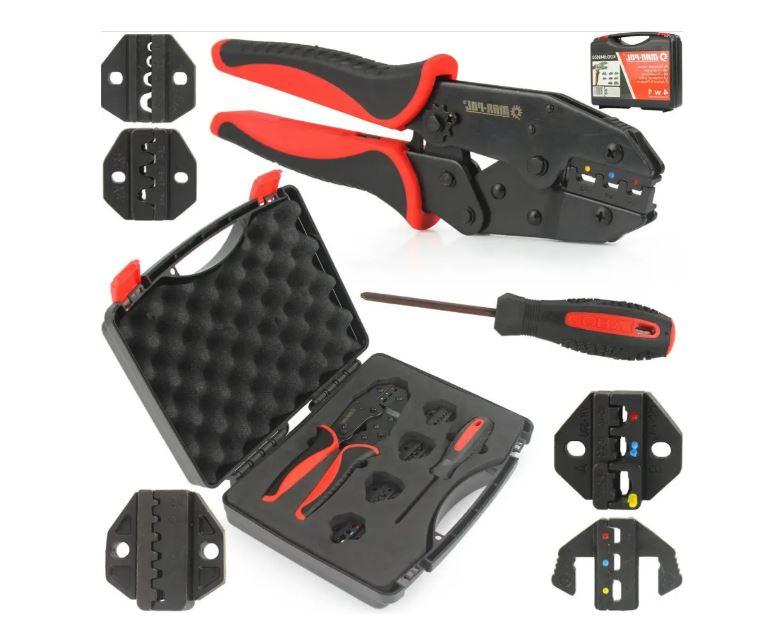 Кліщі-кримпер для роз'ємів + 5 матриць Mar-Pol M49533 у валізі