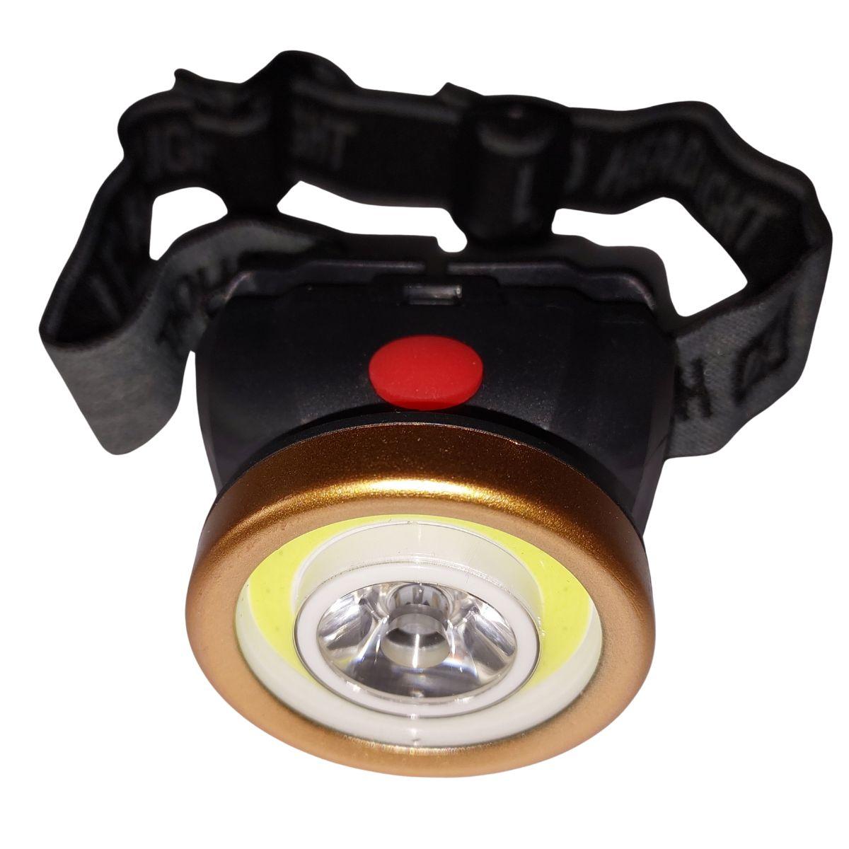 Ліхтарик налобний LED+COB 0507 на 3 батарейках ААА, фото 1